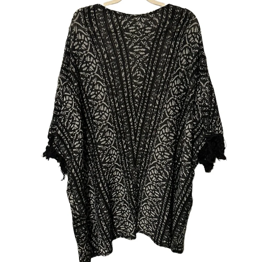Free People Tapestry Fringe Kimono Cardigan Boho Whimsigoth Festival XS/S